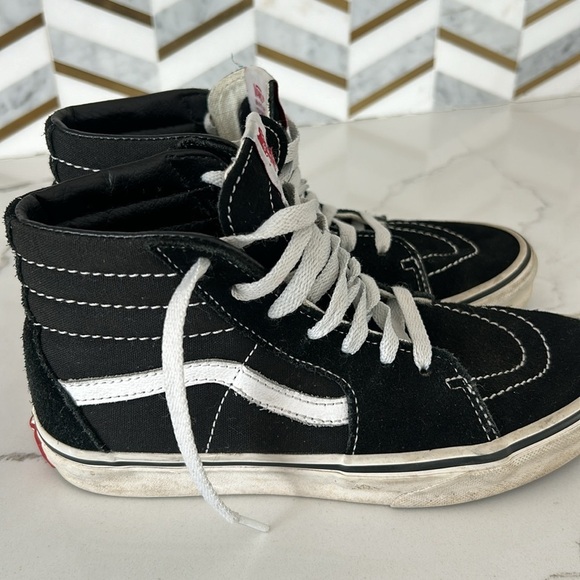 Vans Sk8-Hi Shoes Little Kids Skater Sneakers size 3 Black True white - Picture 4 of 12